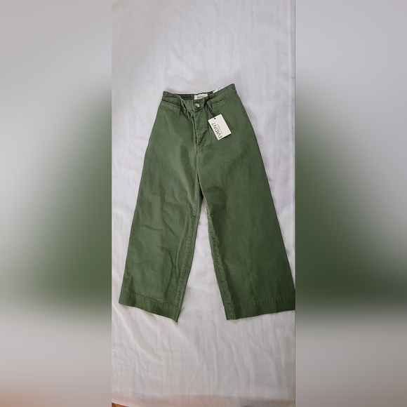NWT! EVIDNT Los Angeles Trendy Wide Leg Women's Green Festival Pant Size 25 - Picture 4 of 11